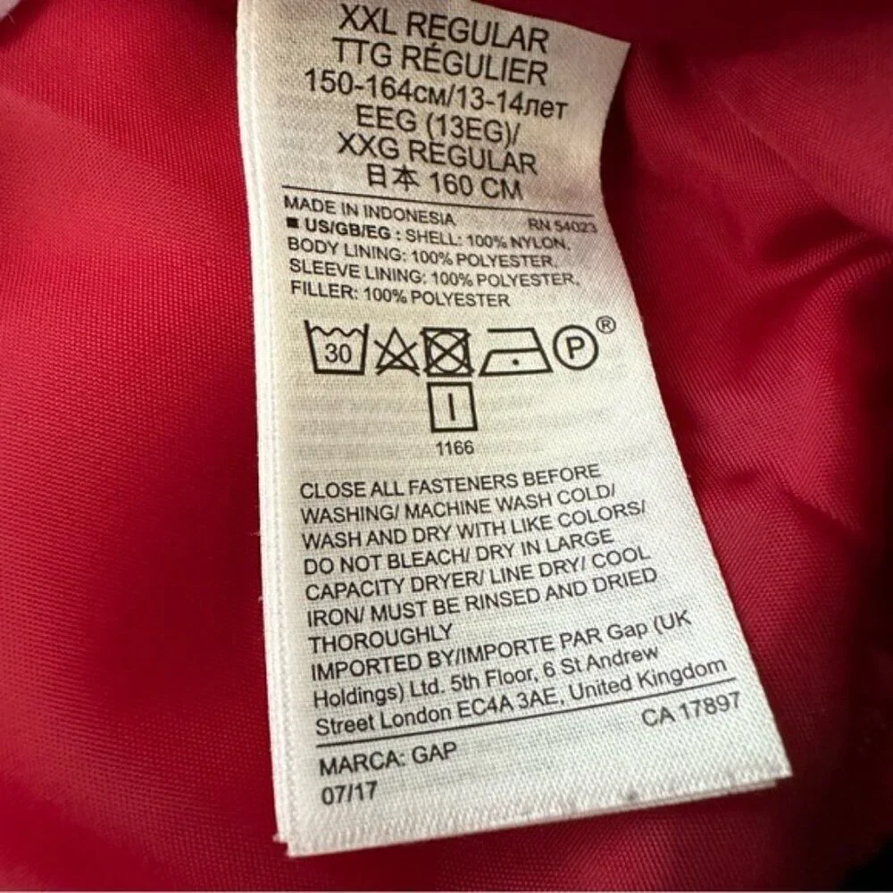Gap Red Bomber Jacket Size XXL Boys
